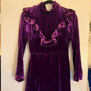 Sandro Purple Velvet Dress